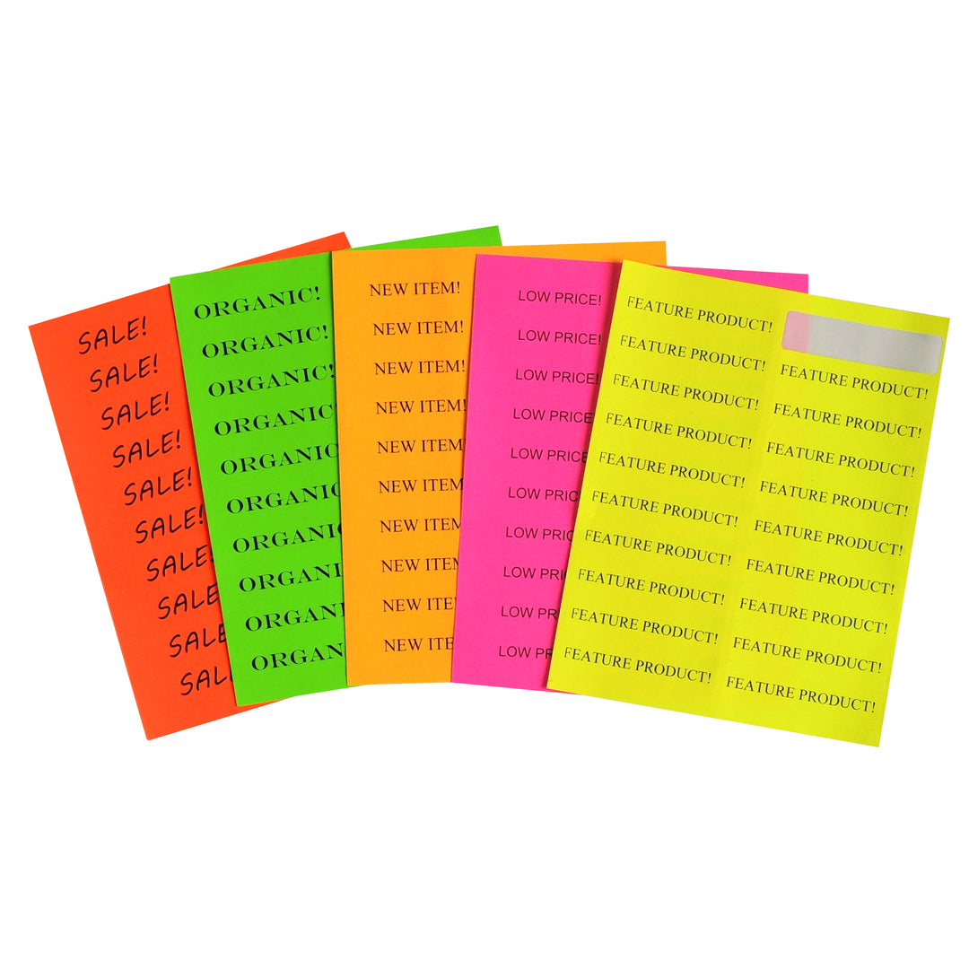 Sticker Labels Assorted Colours 4" x 1" 100 Sheets 2000 Labels