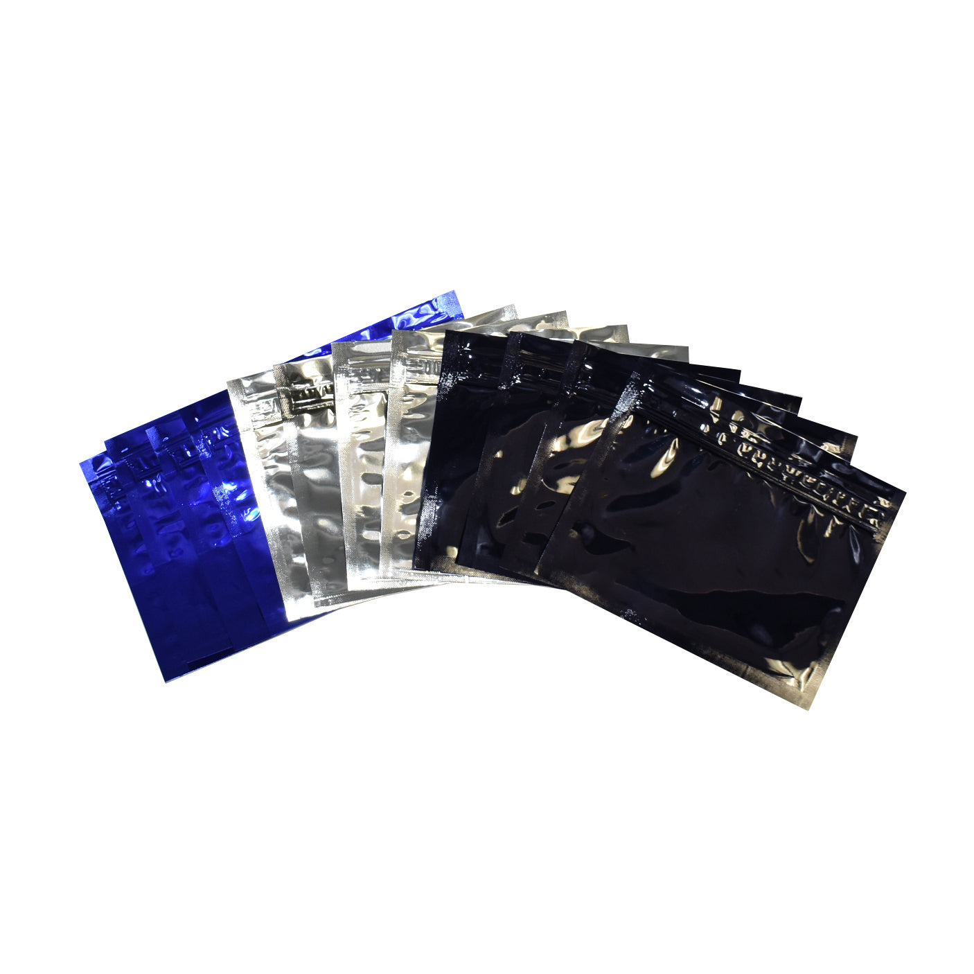 Zippy Sealz Small Assorted Mylar Bags - 50 Black, 50 Blue, 50 Silver 150/Case - image 1
