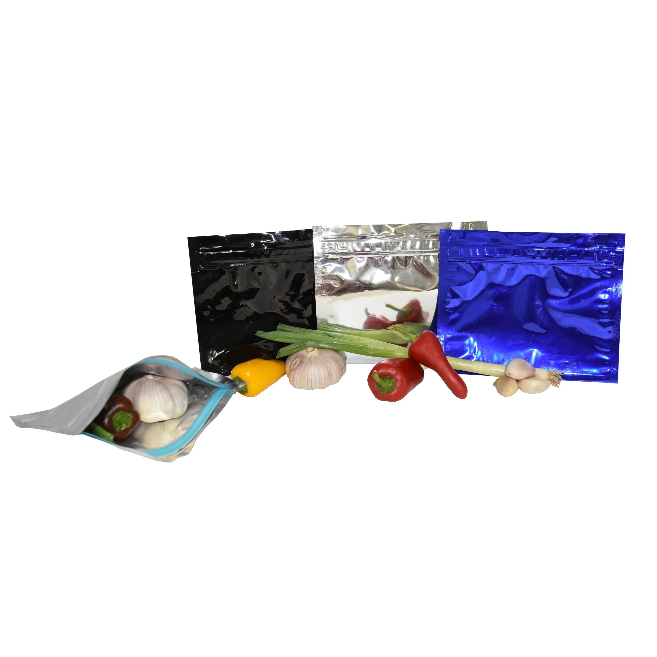 Zippy Sealz Small Assorted Mylar Bags - 50 Black, 50 Blue, 50 Silver 150/Case - image 2
