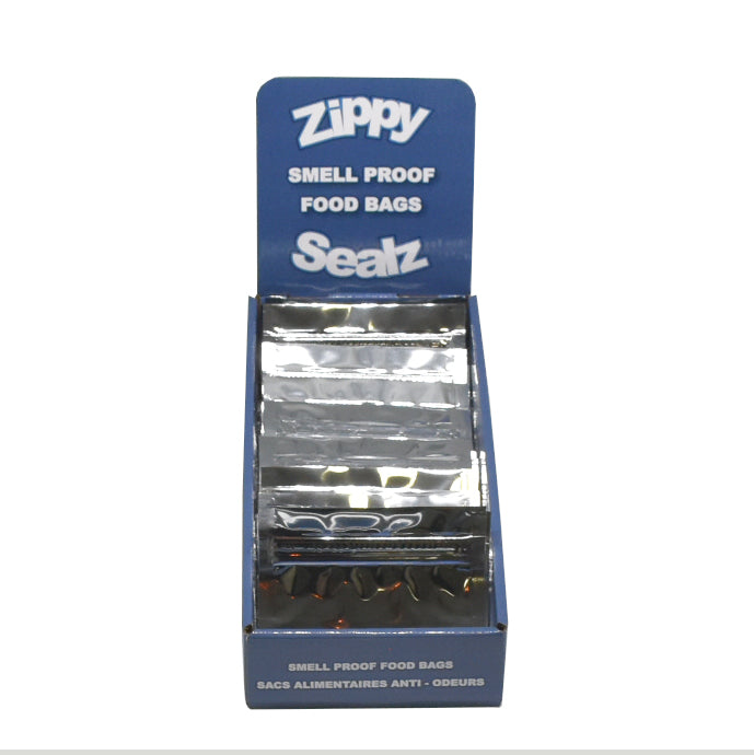 Zippy Sealz Small Silver Mylar Bags 5" x 4.25"-100 Bags with Display Box - image 2