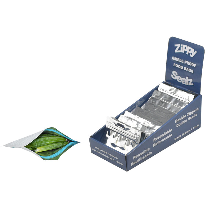 Zippy Sealz Small Silver Mylar Bags 5" x 4.25"-100 Bags with Display Box - image 7