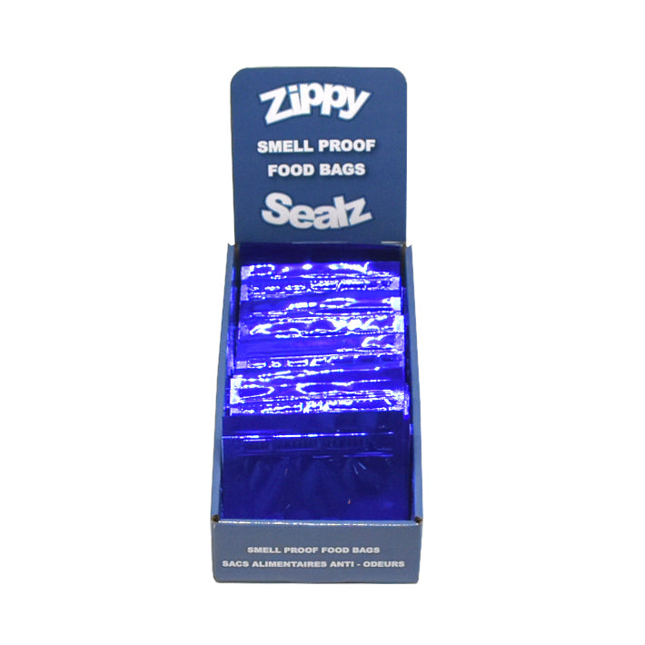 Zippy Sealz Small Blue Mylar Bags 5" x 4.25"-100 Bags with Display Box - image 2