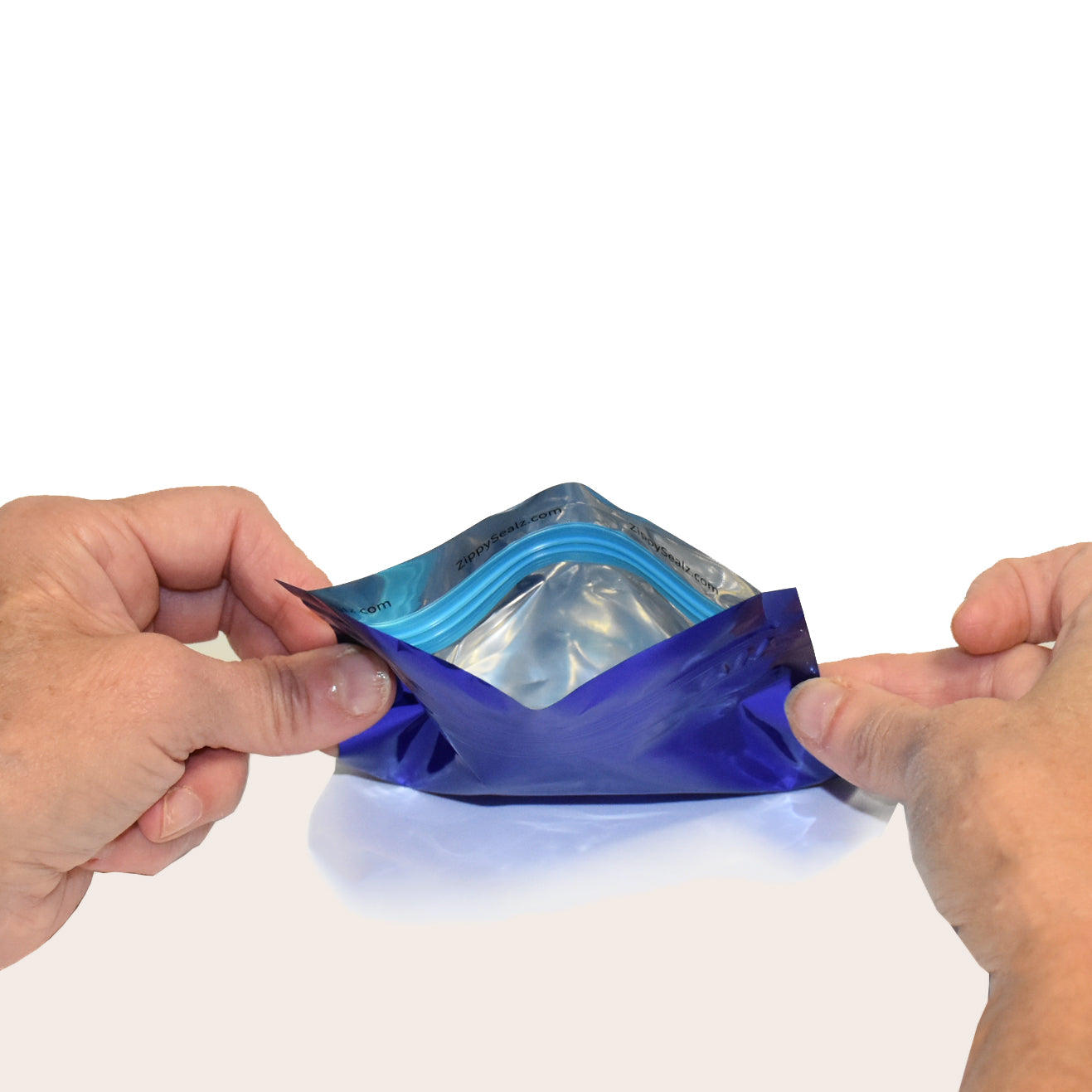 Zippy Sealz Small Blue Mylar Bags 5" x 4.25"-100 Bags with Display Box - image 4