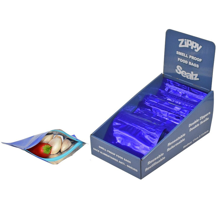 Zippy Sealz Medium Blue Mylar Bags 6.75" x 5.5"-100 Bags with Display Box - image 14