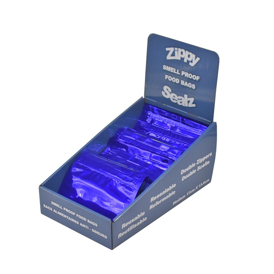 Zippy Sealz Medium Blue Mylar Bags 6.75" x 5.5"-100 Bags with Display Box - image 2