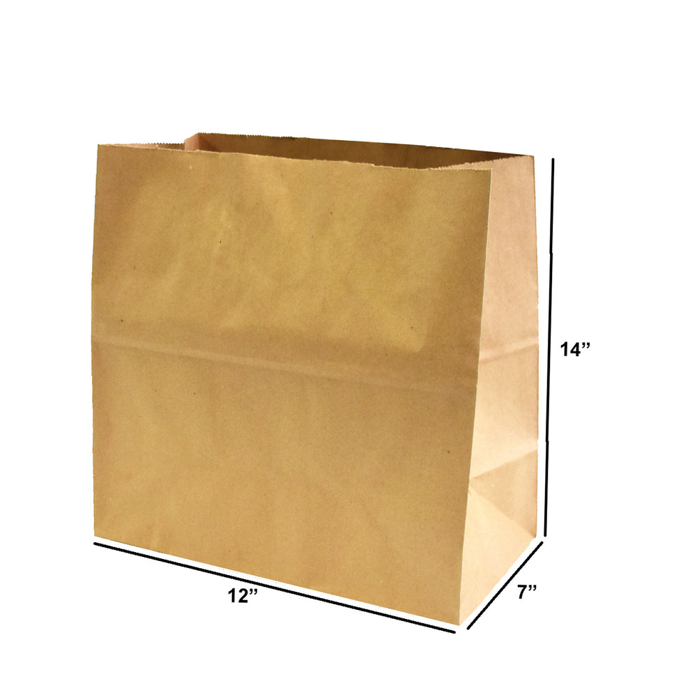 Heavy Duty Kraft Paper Bags 12" x 7" x 14" 300/Case - image 1