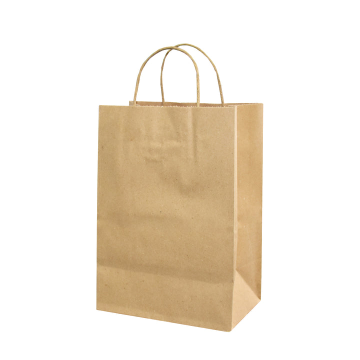 7.5" x 4.75" x 10.5" Kraft Paper Shopping Bag w Twisted Handles 250/Case