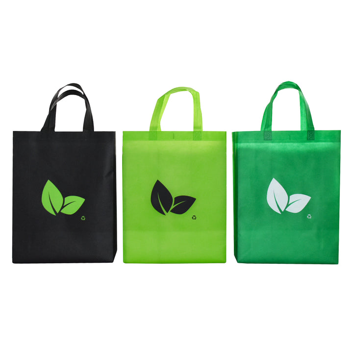 Reusable Shopping Bags 70 gm with Stitched Handles - Leaf Design 100/Case