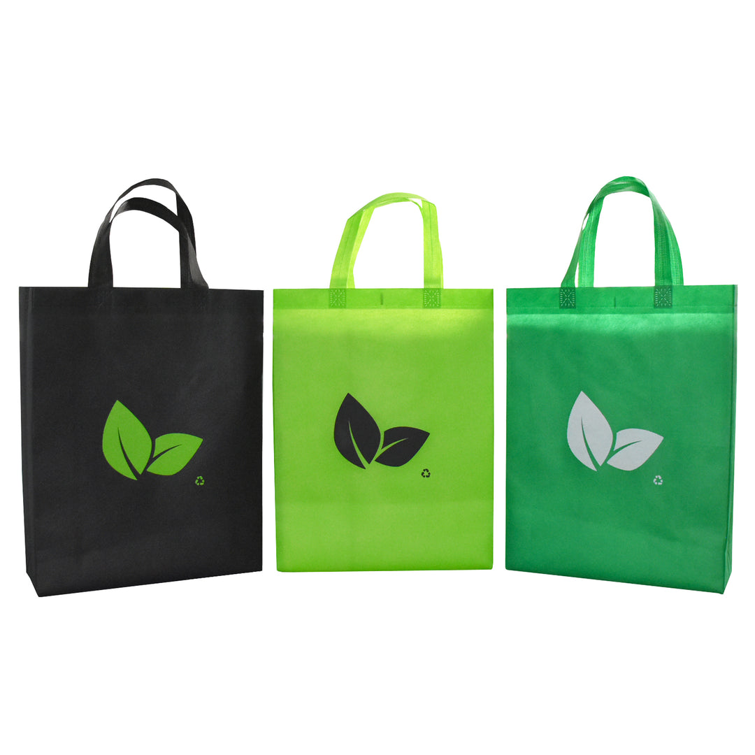 Reusable Shopping Bags 70 gm with Stitched Handles - Leaf Design 100/Case