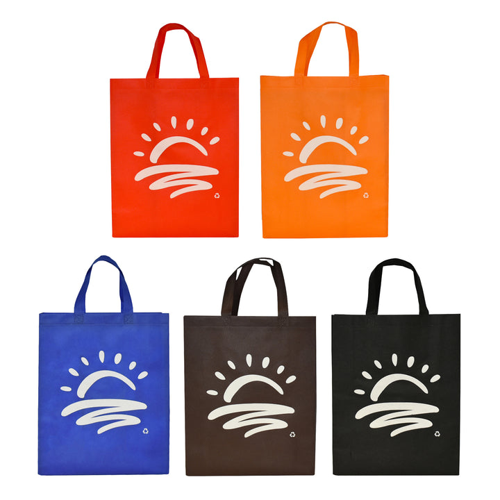 Reusable Shopping Bags 70 gm - Mixed Colours with White Sunset Design 200/Case