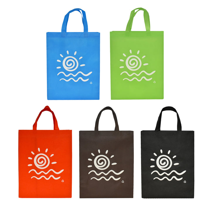 Reusable Shopping Bags 70 gm -Mixed Colours White Fun Sun Design 200/Case