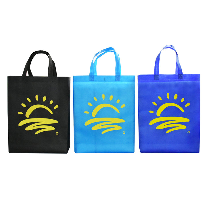Reusable Shopping Bags 70 gm - Mixed Colours with Yellow Sunset Design 200/Case