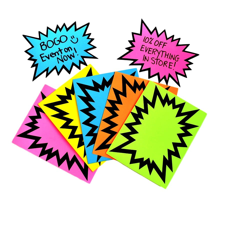Large Mixed Pack Starburst Signs – 50/Pack