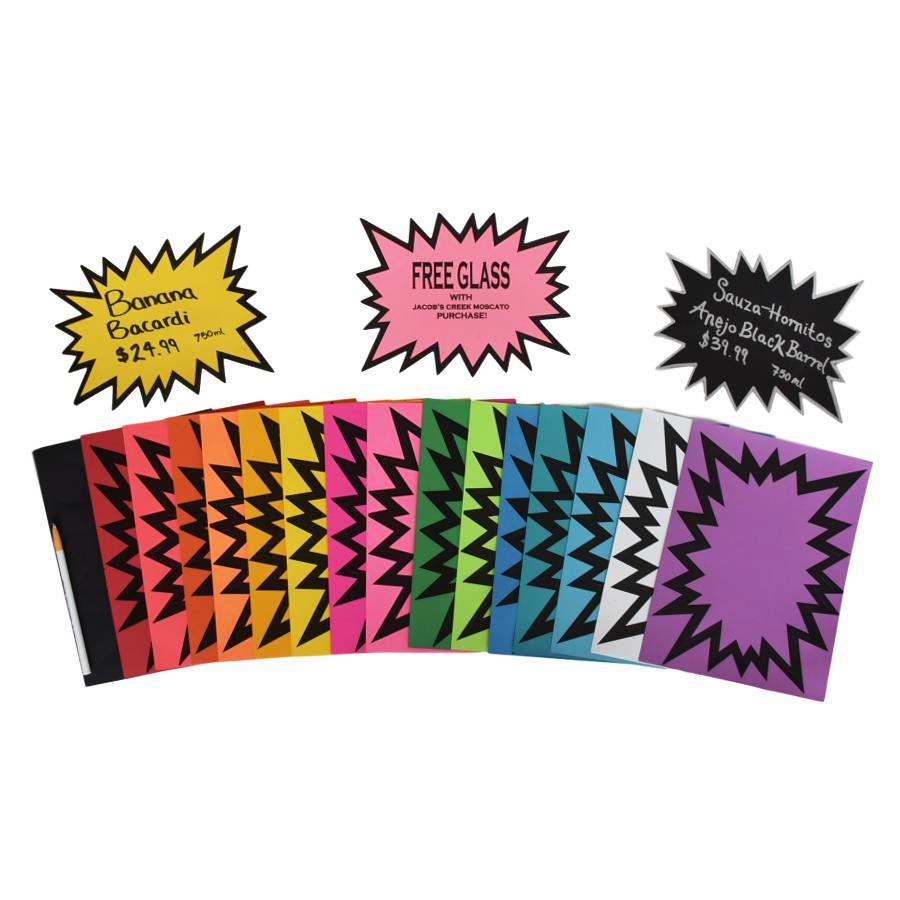 Large Mixed Pack Starburst Signs – 50/Pack