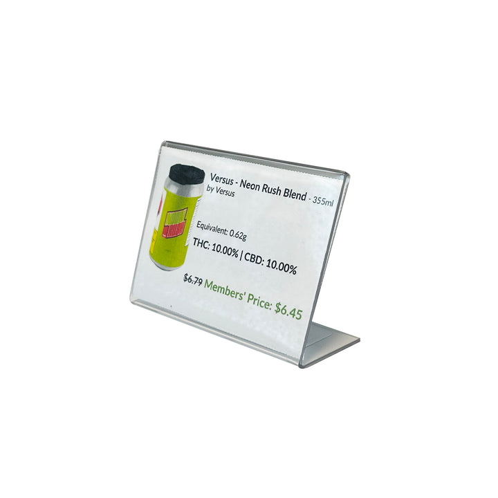 3.5" W x 2.5" H L-Shape Sign Holders 12/Case