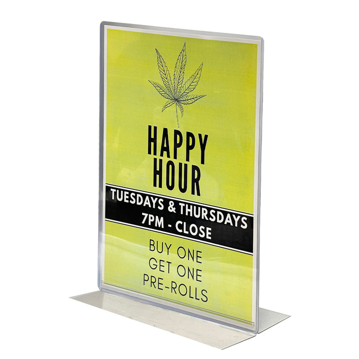 8.5" W x 11" H  T-Shaped 2-Piece Sign Holders 6/Case