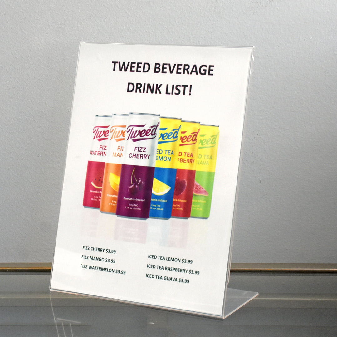 8 1/2" W x 11" H L-Shaped Sign Holders 6/Case