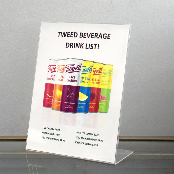 8 1/2" W x 11" H L-Shaped Sign Holders 6/Case