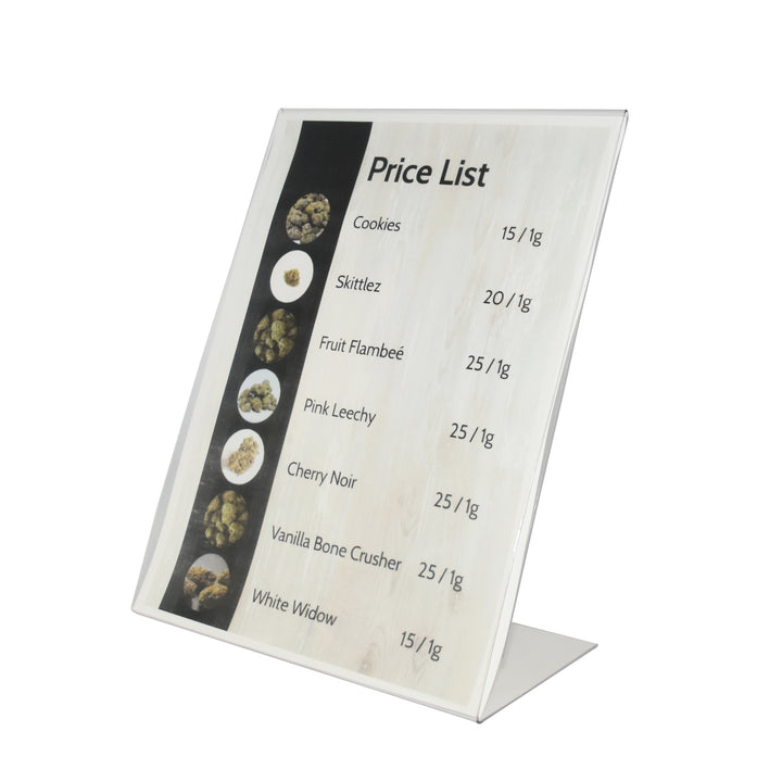 8 1/2" W x 11" H L-Shaped Sign Holders 6/Case