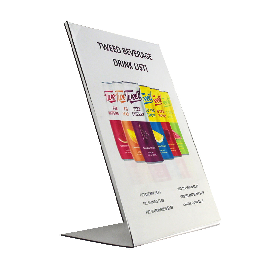 8 1/2" W x 11" H L-Shaped Sign Holders 6/Case