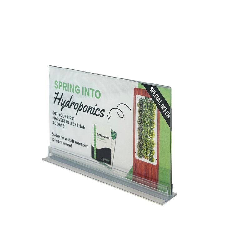 5" W x 3" H T-Shape Adhesive Sign Holders 12/Pack