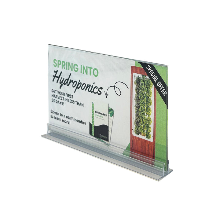 5" x 3" T-Shape Adhesive Sign Holders 12/Pack