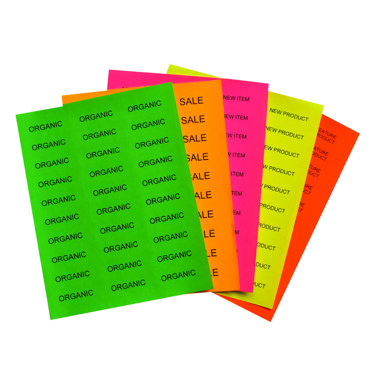 Sticker Labels Assorted Colours 2 5/8" x 1" 100 Sheets 3000/Case