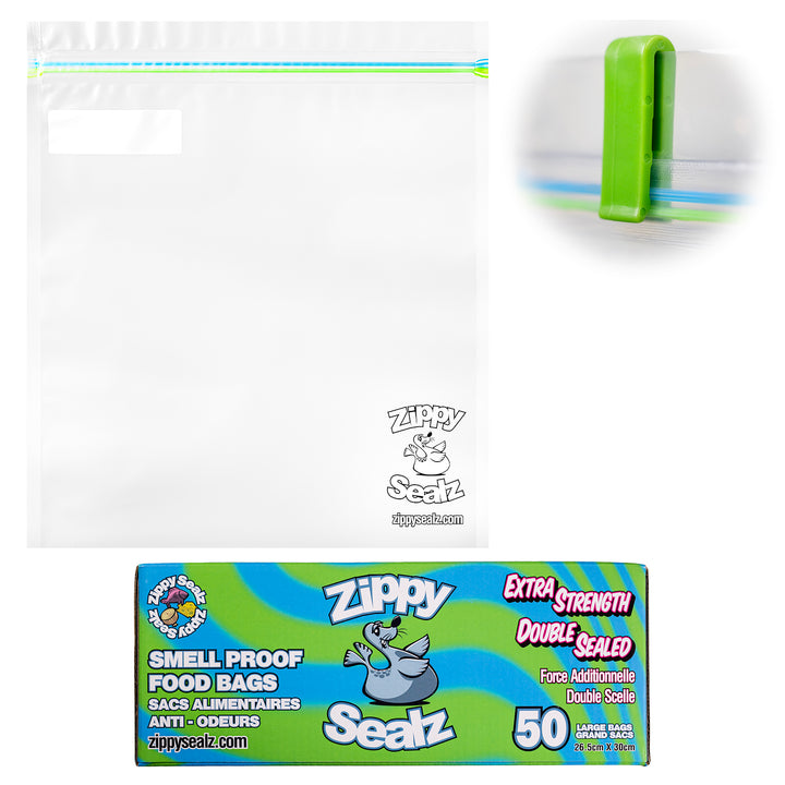 Zippy Sealz V 1.0 Family Edition Smell Proof, Floating, Waterproof Storage Bags 50/Box