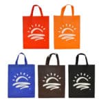 Reusable Shopping Bags - Mixed Colours with White Sunset designs