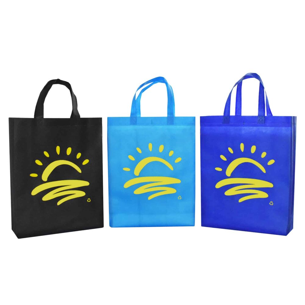 Reusable Shopping Bags - Mixed Colours with Yellow Sunset designs