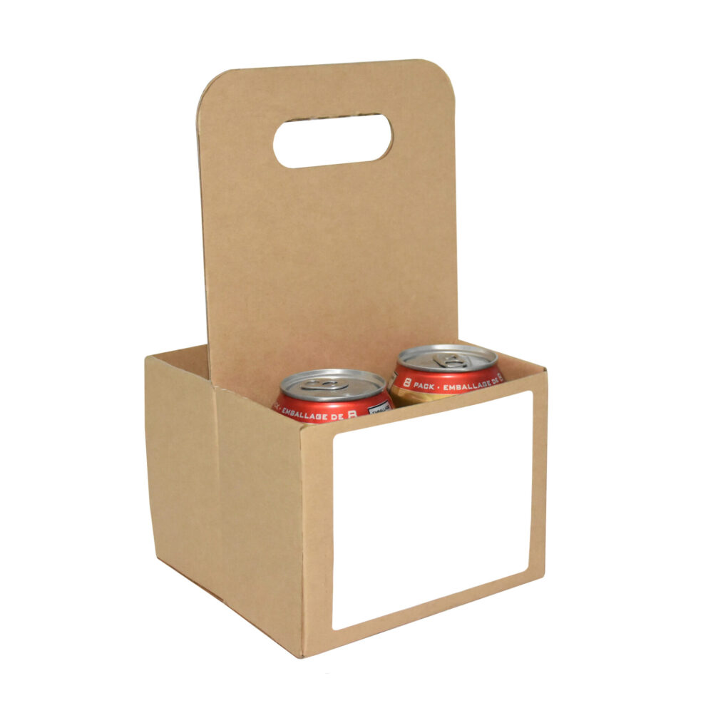 4 pack bottle box with blank label